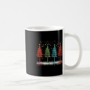 Caneca De Café Árvores de Natal Vintage Desenho à Mão Árvore de N