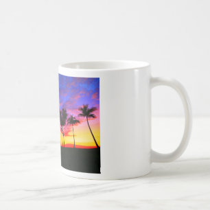 Caneca De Café Árvores de Palma de Praia Havaiana, Exóticas, Verm