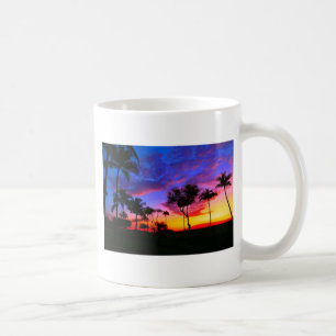 Caneca De Café Árvores de Palma de Praia Havaiana, Exóticas, Verm
