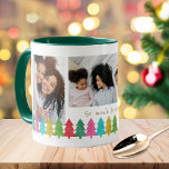 Caneca De Café Árvores de Papel Coloridas 3 Foto Natal<br><div class="desc">Esta engraçada e colorida caneca de Natal apresenta 3 modelos de fotos e uma linha de árvores de papel-tecido sobrepostas em vermelho,  verde,  limão,  azul-aqua,  amarelo-ouro e rosa magenta. As árvores dão uma sensação de desentupimento,  criando uma caneca divertida que faz um presente excelente!</div>