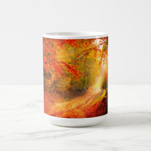 Caneca De Café Árvores de Pássaros Caem Laranja Autumn Leaves Pai