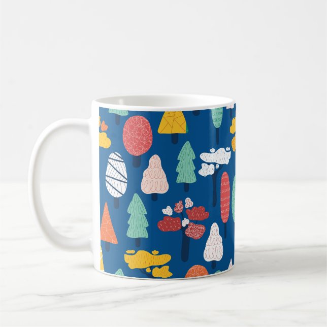 Caneca De Café Árvores de rabanete sem descontinuidades em padrõe (Esquerda)
