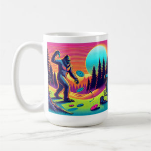 Caneca De Café Árvores escuras   Humor de Golfe em Disco Bigfoot
