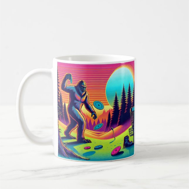 Caneca De Café Árvores escuras | Humor de Golfe em Disco Bigfoot (Esquerda)