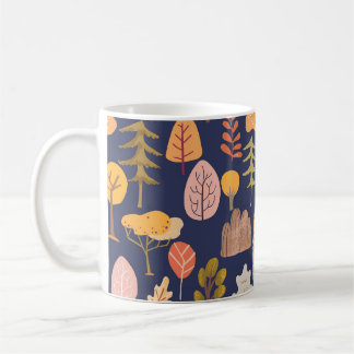 Caneca De Café Árvores Multicolores: Vintagem de outono de Médio