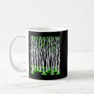 Caneca De Café Árvores Natureza de Pássaros Padrão Florestal de Á