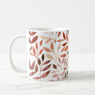Caneca De Café Árvores retrógradas, padrão sem costura de aquarel