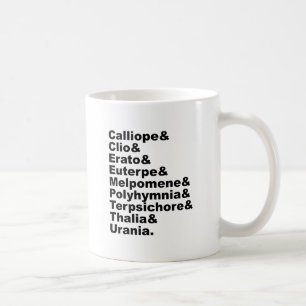 Caneca De Café As 9 musas, Tornadas Populares Pela Mitologia Greg