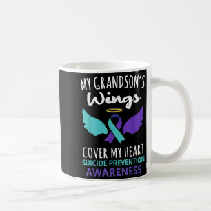 Caneca De Café As Asas do Meu Neto Cobrem o Coração Conscientizaç