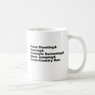 Caneca De Café As Cinco Etapas de um Pentatlo   Tiro Esgrima