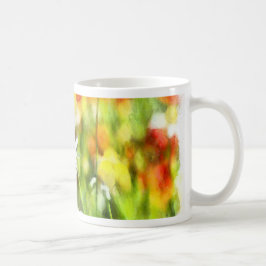 Caneca De Café As Cores De Primavera Em Uma Aquarela De Dia Úmido