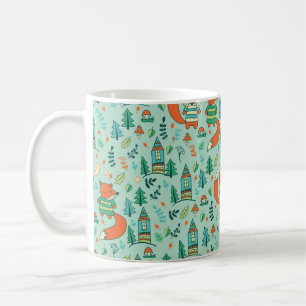 Caneca De Café As crianças são unidas com raposas jovens. Crian