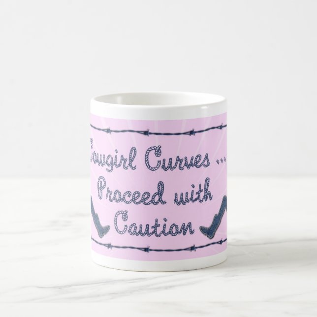 Caneca De Café As curvas da vaqueira continuam com cuidado (Centro)