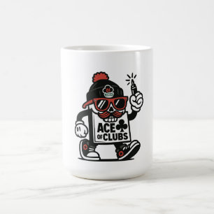 Caneca De Café Ás de Clubs Street Mascot - Poker Grind Crew