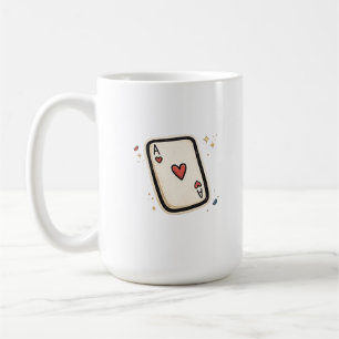 Caneca De Café Ás de Copas Arte de Carta de Jogo Minimalista