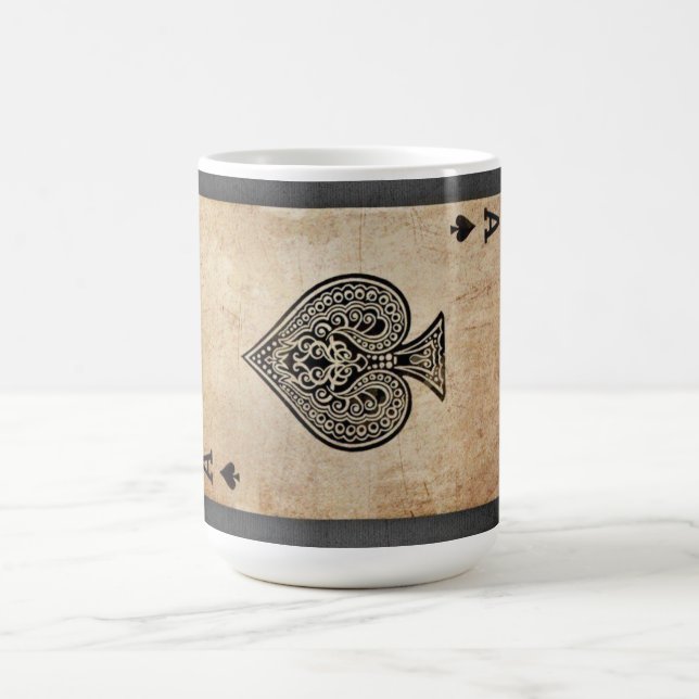 Caneca De Café Ás de travesseiro decorativo de espadas (Centro)