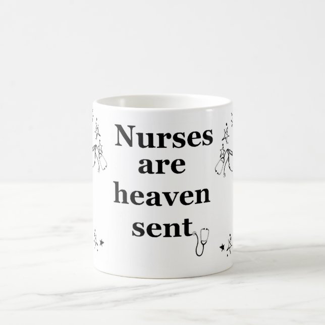 Caneca De Café As enfermeiras são céu enviado (Centro)