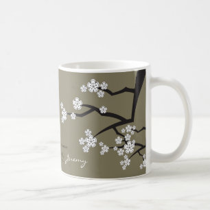 Caneca De Café As flores de cerejeira orientais Sakura branco