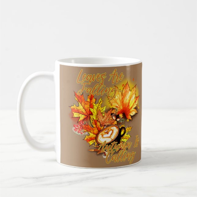 Caneca De Café As Folhas Estão Caindo... O Outono Está Chamando (Esquerda)