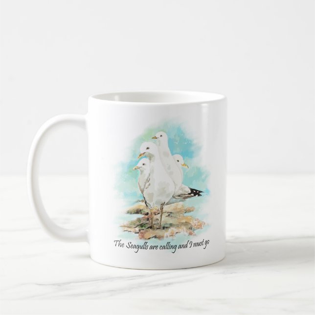 Caneca De Café As Gaivotas Estão Ligando E Eu Preciso Ir (Esquerda)
