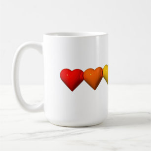 Caneca De Café As glifos em forma de coração 3D brilhantes da Sli