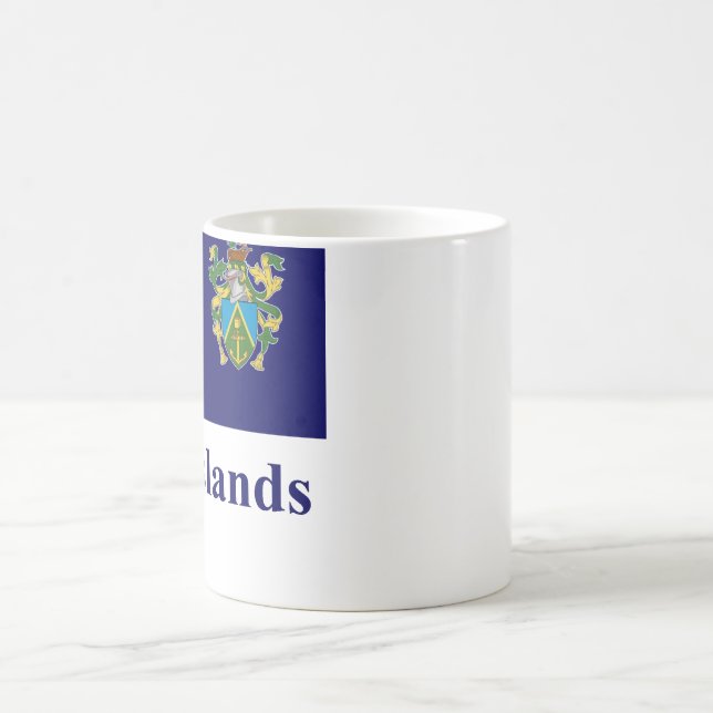 Caneca De Café As Ilhas Pitcairn embandeiram com nome (Centro)