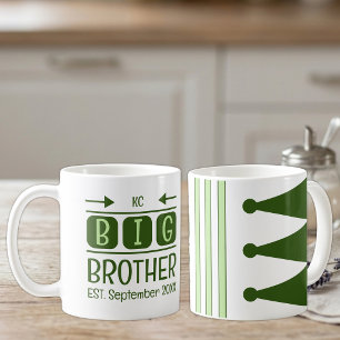 Caneca De Café As iniciais do irmão mais velho são verdes no mês
