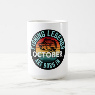 CANECA DE CAFÉ AS LEGENDAS DE PESCA SÃO NASCERES EM OUTUBRO