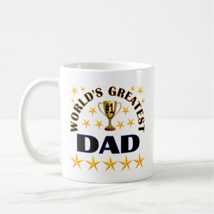 Caneca De Café As maiores estrelas de troféu de Pai do mundo
