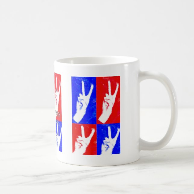 Caneca De Café As mãos de Paz-Emprestam seu (Direita)