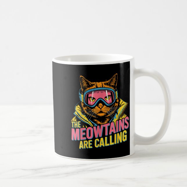 Caneca De Café As meowtains estão chamando crianças de esqui de s (Direita)