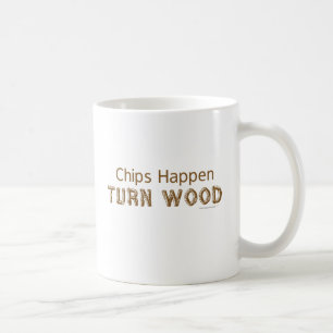 Caneca De Café As microplaquetas acontecem volta Woodturning