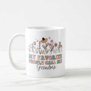 Caneca De Café As Minhas Pessoas Favoritas Chamam-Me Vovó Floral