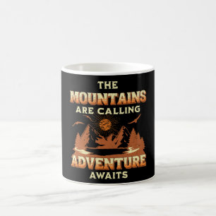 Caneca De Café As montanhas estão chamando, aventura espera