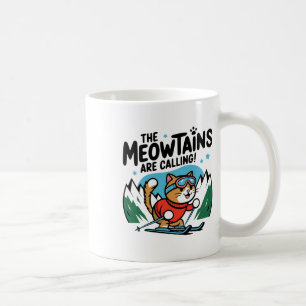Caneca De Café As Montanhas Meow Estão Chamando Gato Snowboard Es