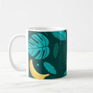 Caneca De Café As palmeiras tropicais deixam um padrão sem costur