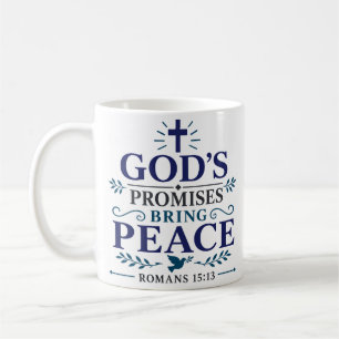 Caneca De Café As Promessas de Deus Trazem Paz Citação de Devocio