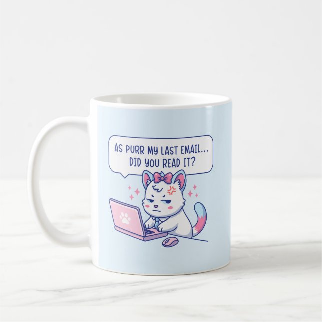 Caneca De Café As Purr My Last Email - Funny Cat Office Humor (Esquerda)