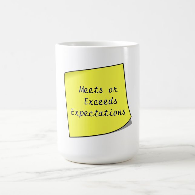 Caneca De Café As reuniões ou excedem a nota pegajosa das (Centro)