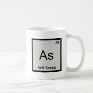 Caneca De Café As - Símbolo de Elemento Químico com Engrenagem 