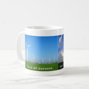 Caneca De Café As turbinas eólicas são um Eyesore