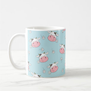 Caneca De Café As vacas bonitas têm um padrão perfeito. Vintage