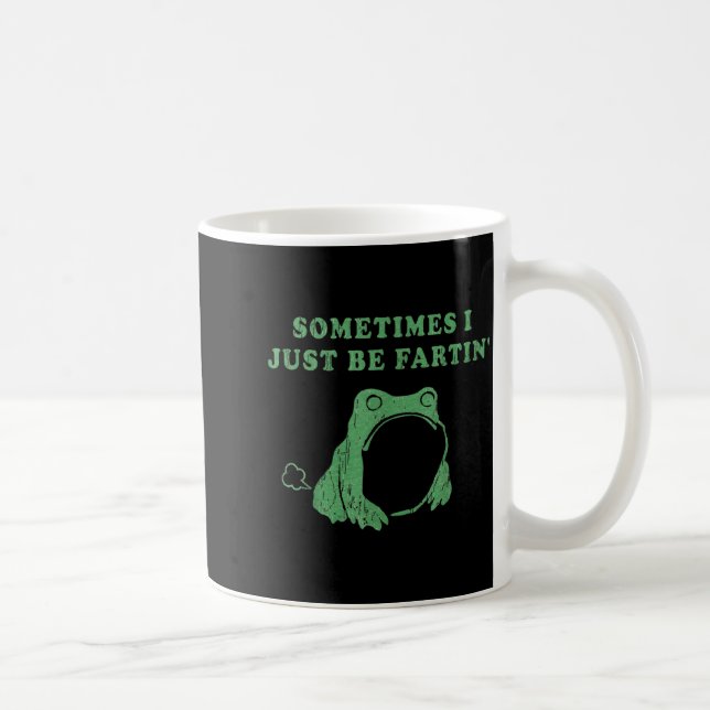 Caneca De Café Às vezes eu estou só soltando pum Sapo Meme Desenh (Direita)
