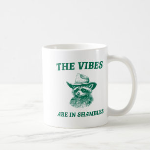 Caneca De Café As Vibrações Estão em Desordem Guaxinim Sarcástico