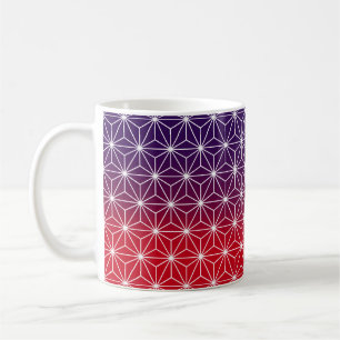 Caneca De Café Asanoha Impressão tradicional japonesa, vermelho 