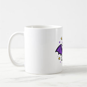 Caneca De Café Asas de Morcego Fantasma Arte de Halloween Voador 