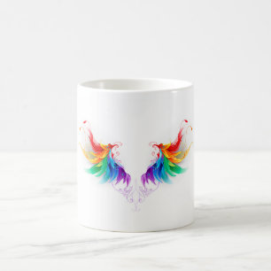 Caneca De Café Asas Fluffy Rainbow