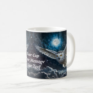 Caneca De Café Ascensão lunar: Voo à Lua da Coruja