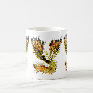 Caneca De Café Ascensão Phoenix - Pássaro Mítico do Fogo e Renasc