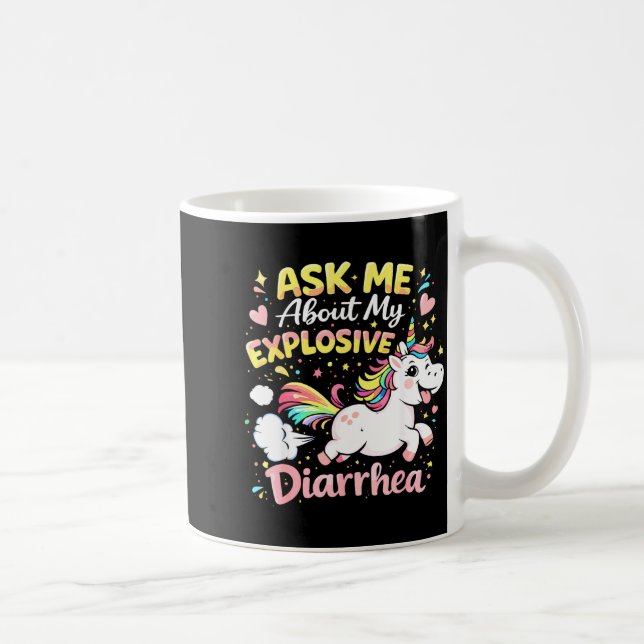 Caneca De Café Ask about explosive diarrhea funny poop meme (Direita)